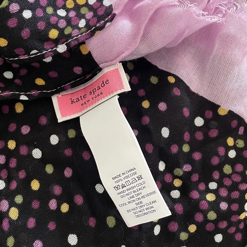 Kate Spade shawl scarf 25X75” light summer evening beach cruise pink black